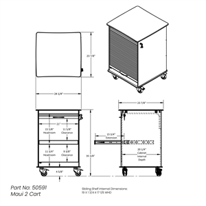 50591 | White Maui Lab Island Cart